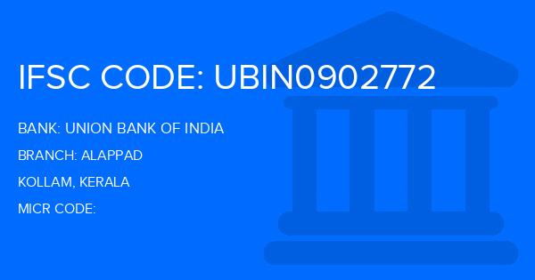 Union Bank Of India (UBI) Alappad Branch IFSC Code