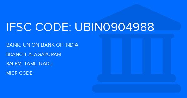Union Bank Of India (UBI) Alagapuram Branch IFSC Code