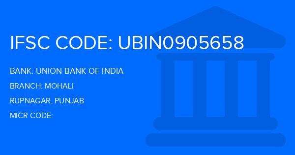 Union Bank Of India (UBI) Mohali Branch IFSC Code