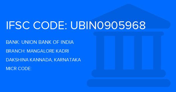 Union Bank Of India (UBI) Mangalore Kadri Branch IFSC Code