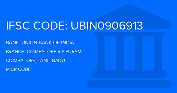 Union Bank Of India (UBI) Coimbatore R S Puram Branch IFSC Code