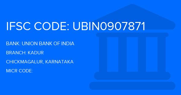 Union Bank Of India (UBI) Kadur Branch IFSC Code