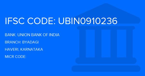 Union Bank Of India (UBI) Byadagi Branch IFSC Code