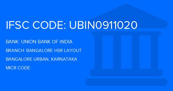 Union Bank Of India (UBI) Bangalore Hsr Layout Branch IFSC Code