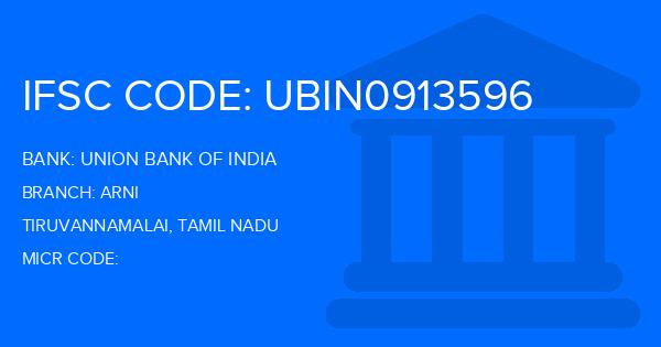 Union Bank Of India (UBI) Arni Branch IFSC Code
