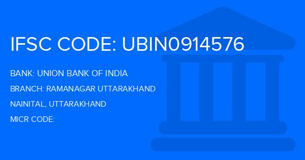 Union Bank Of India (UBI) Ramanagar Uttarakhand Branch IFSC Code