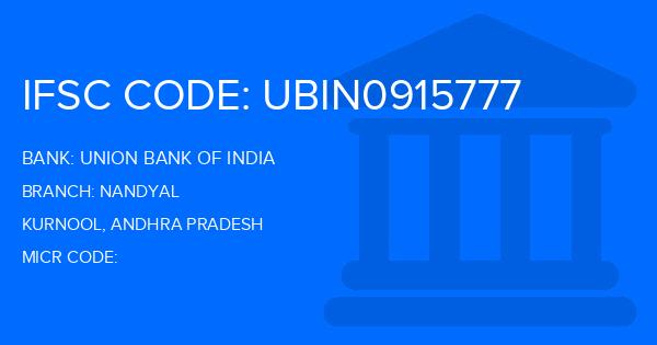Union Bank Of India (UBI) Nandyal Branch IFSC Code