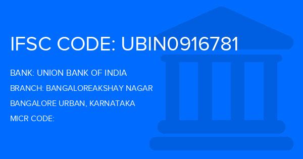 Union Bank Of India (UBI) Bangaloreakshay Nagar Branch IFSC Code