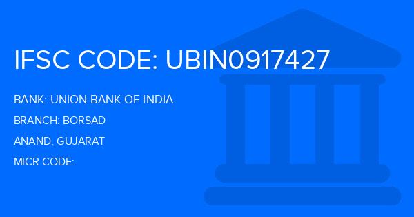 Union Bank Of India (UBI) Borsad Branch IFSC Code