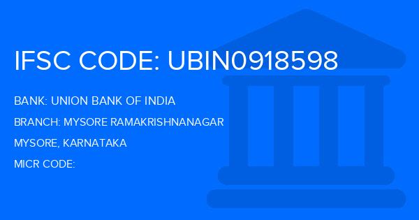 Union Bank Of India (UBI) Mysore Ramakrishnanagar Branch IFSC Code