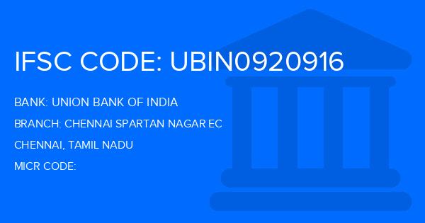 Union Bank Of India (UBI) Chennai Spartan Nagar Ec Branch IFSC Code