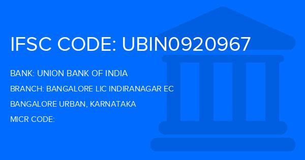 Union Bank Of India (UBI) Bangalore Lic Indiranagar Ec Branch IFSC Code