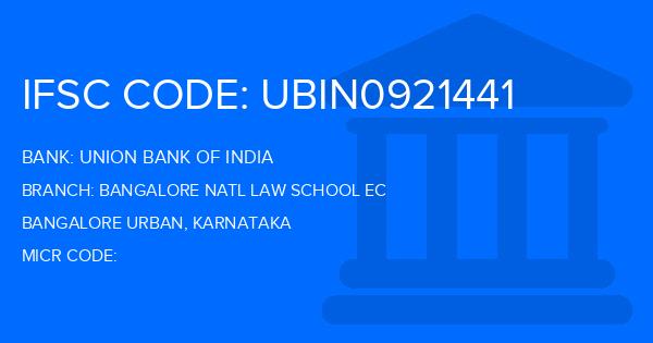 Union Bank Of India (UBI) Bangalore Natl Law School Ec Branch IFSC Code