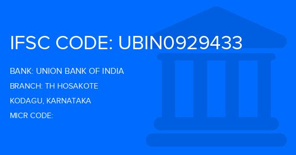 Union Bank Of India (UBI) Th Hosakote Branch IFSC Code