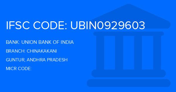 Union Bank Of India (UBI) Chinakakani Branch IFSC Code