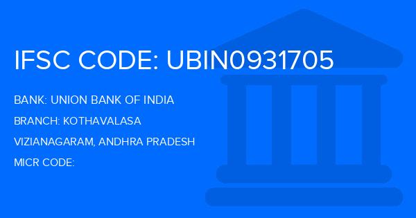 Union Bank Of India (UBI) Kothavalasa Branch IFSC Code