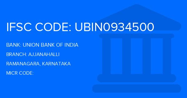 Union Bank Of India (UBI) Ajjanahalli Branch IFSC Code
