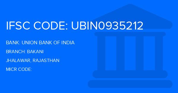 Union Bank Of India (UBI) Bakani Branch IFSC Code