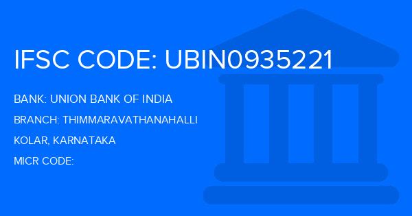 Union Bank Of India (UBI) Thimmaravathanahalli Branch IFSC Code