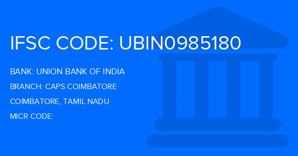 Union Bank Of India (UBI) Caps Coimbatore Branch IFSC Code