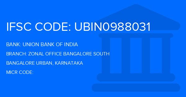 Union Bank Of India (UBI) Zonal Office Bangalore South Branch IFSC Code