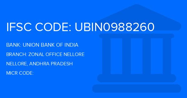 Union Bank Of India (UBI) Zonal Office Nellore Branch IFSC Code