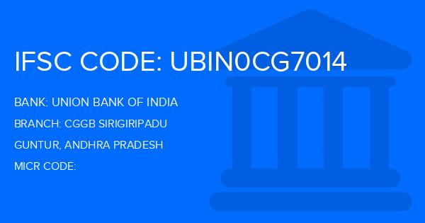 Union Bank Of India (UBI) Cggb Sirigiripadu Branch IFSC Code