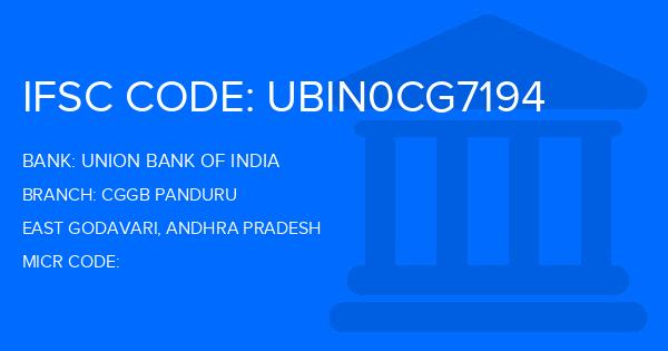Union Bank Of India (UBI) Cggb Panduru Branch IFSC Code