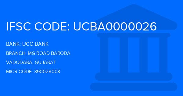 Uco Bank Mg Road Baroda Branch IFSC Code