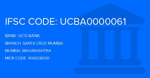 Uco Bank Santa Cruz Mumbai Branch IFSC Code