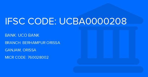 Uco Bank Berhampur Orissa Branch IFSC Code