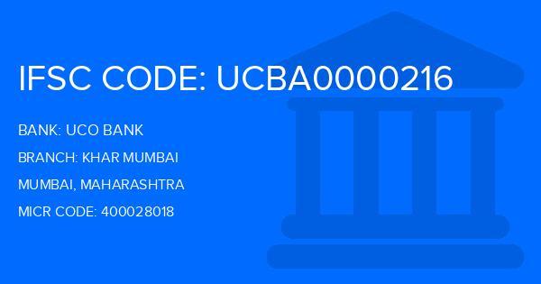 Uco Bank Khar Mumbai Branch IFSC Code