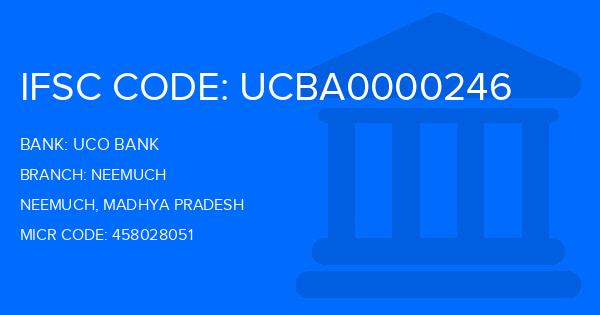 Uco Bank Neemuch Branch IFSC Code