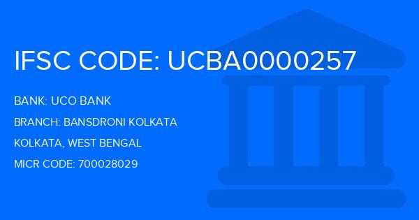 Uco Bank Bansdroni Kolkata Branch IFSC Code