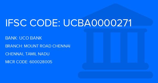 Uco Bank Mount Road Chennai Branch IFSC Code