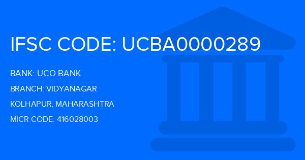 Uco Bank Vidyanagar Branch IFSC Code