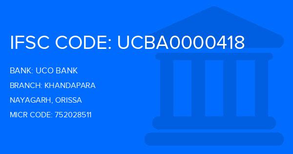 Uco Bank Khandapara Branch IFSC Code
