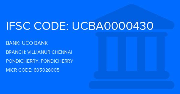 Uco Bank Villianur Chennai Branch IFSC Code