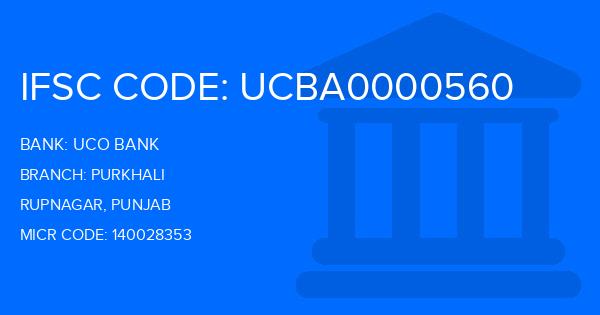 Uco Bank Purkhali Branch IFSC Code