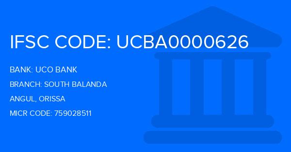 Uco Bank South Balanda Branch IFSC Code