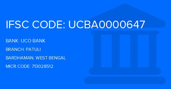 Uco Bank Patuli Branch IFSC Code