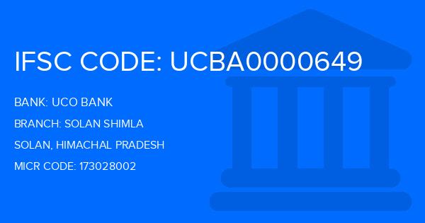 Uco Bank Solan Shimla Branch IFSC Code