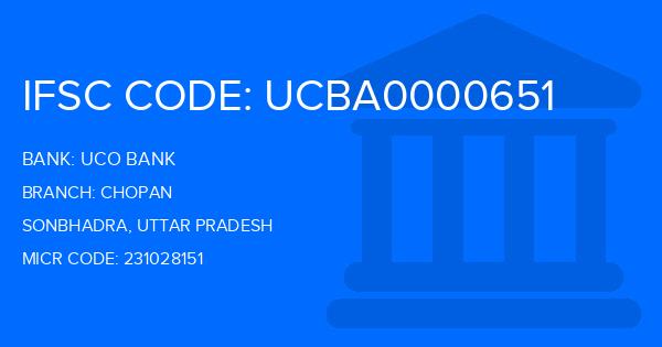 Uco Bank Chopan Branch IFSC Code