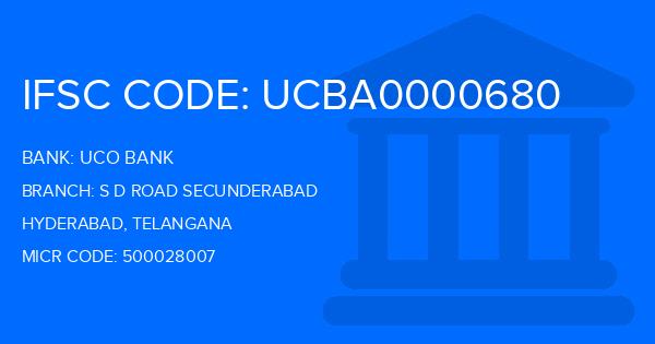 Uco Bank S D Road Secunderabad Branch IFSC Code