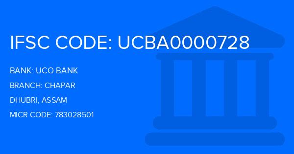 Uco Bank Chapar Branch IFSC Code