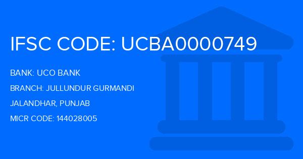 Uco Bank Jullundur Gurmandi Branch IFSC Code