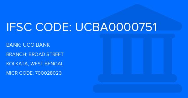 Uco Bank Broad Street Branch IFSC Code