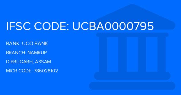 Uco Bank Namrup Branch IFSC Code