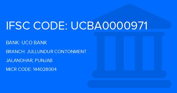 Uco Bank Jullundur Contonment Branch IFSC Code