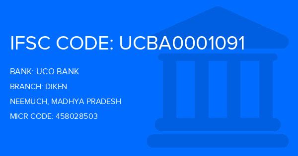 Uco Bank Diken Branch IFSC Code
